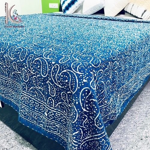 Dabu Print Kantha Quilt Kantha Bed Throw