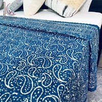 Dabu Print Kantha Quilt Kantha Bed Throw