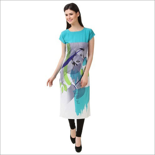 Crepe Digital Printed Kurti