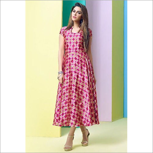 Latest Printed Satin Kurti