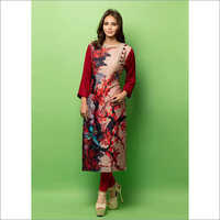 Light Coral Psyna Cotton Kurti