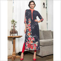 Spirit Dark Grey Printed Kurti