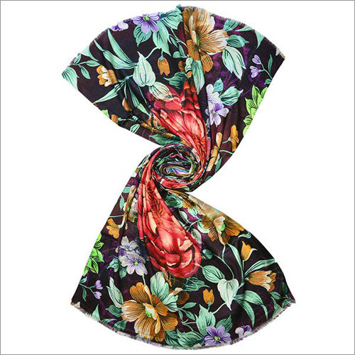 Big Crysanthemum Dalhia Floral Digital Print Design Scarf