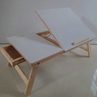 Wooden Laptop Table - Color: Brown And White