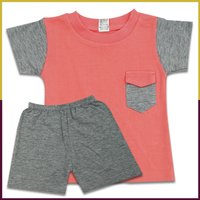 Sumix Orange Baby Round Neck T-Shirt And Shorts