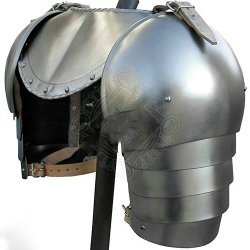Steel B07P8D6Hg3 15Th Century Gorget And Pauldron Medieval Knight Reenactment Replic