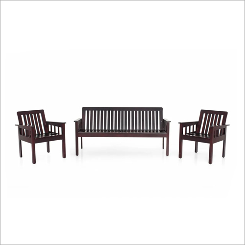 Polished Wooden Five Seater Sofa Set