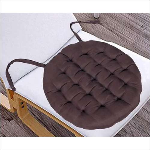 Round Chair Pad - Soft Brown Fabric, Different Sizes Available | Ideal for Household and Hotel Use