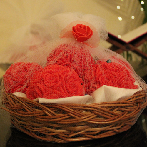Big Rose Candle Basket Red Colour Tea Rose Scented