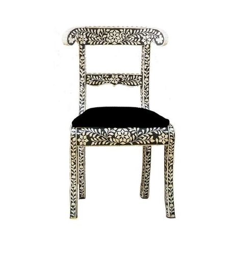 Bone Inlay Armless Chair No Assembly Required