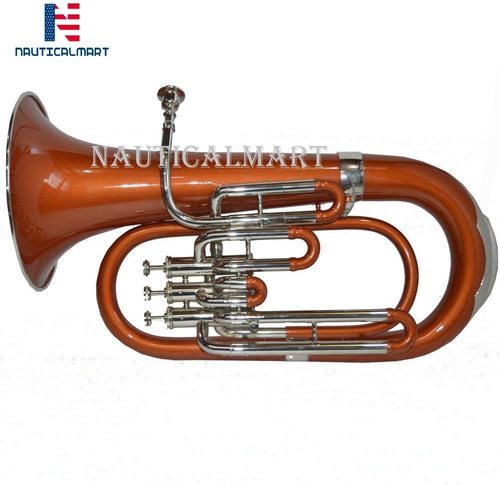 Metal B07Nvjbn2Y Bb Pitch Euphonium Copper Brass Color 3 Valve With Free Case Musical Instrument Gift