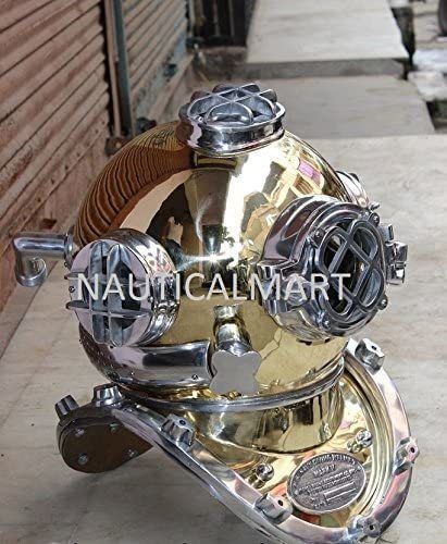 B01KZ95AT6 NauticalMart Antique Brass Scuba Mark V US Navy Deep Sea Diving Divers Helmet