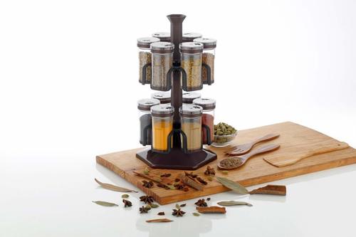 12 Jar Multipurpose Revolving Plastic Spice Rack