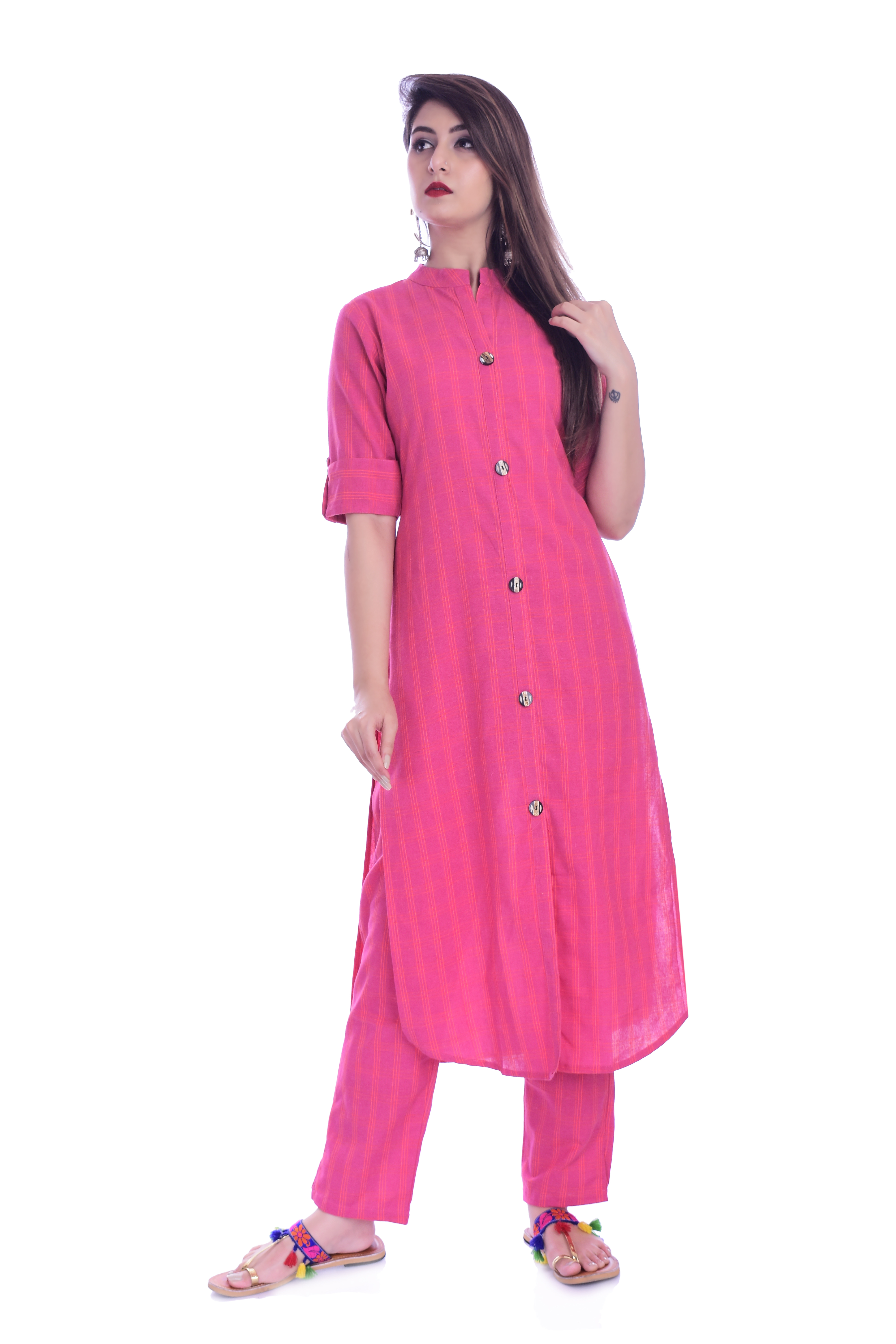 Remtex Women Kurta Pant Pink