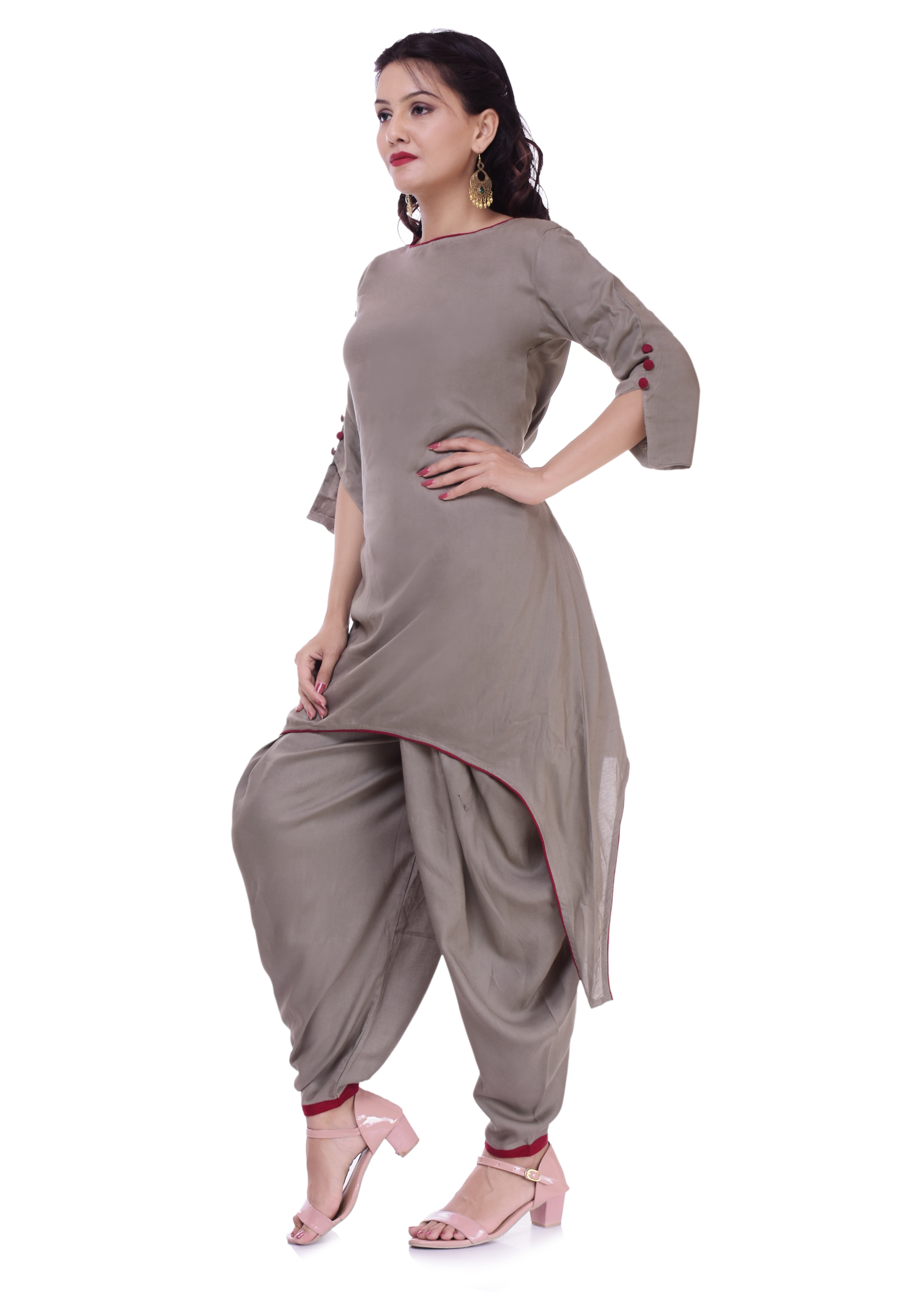 Remtex Women Kurta Dhoti Grey