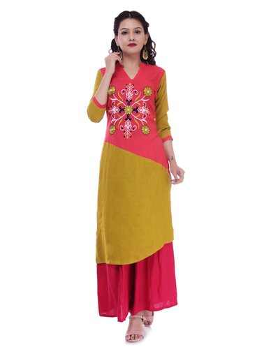 Remtex Women Kurta  Pitch mustard