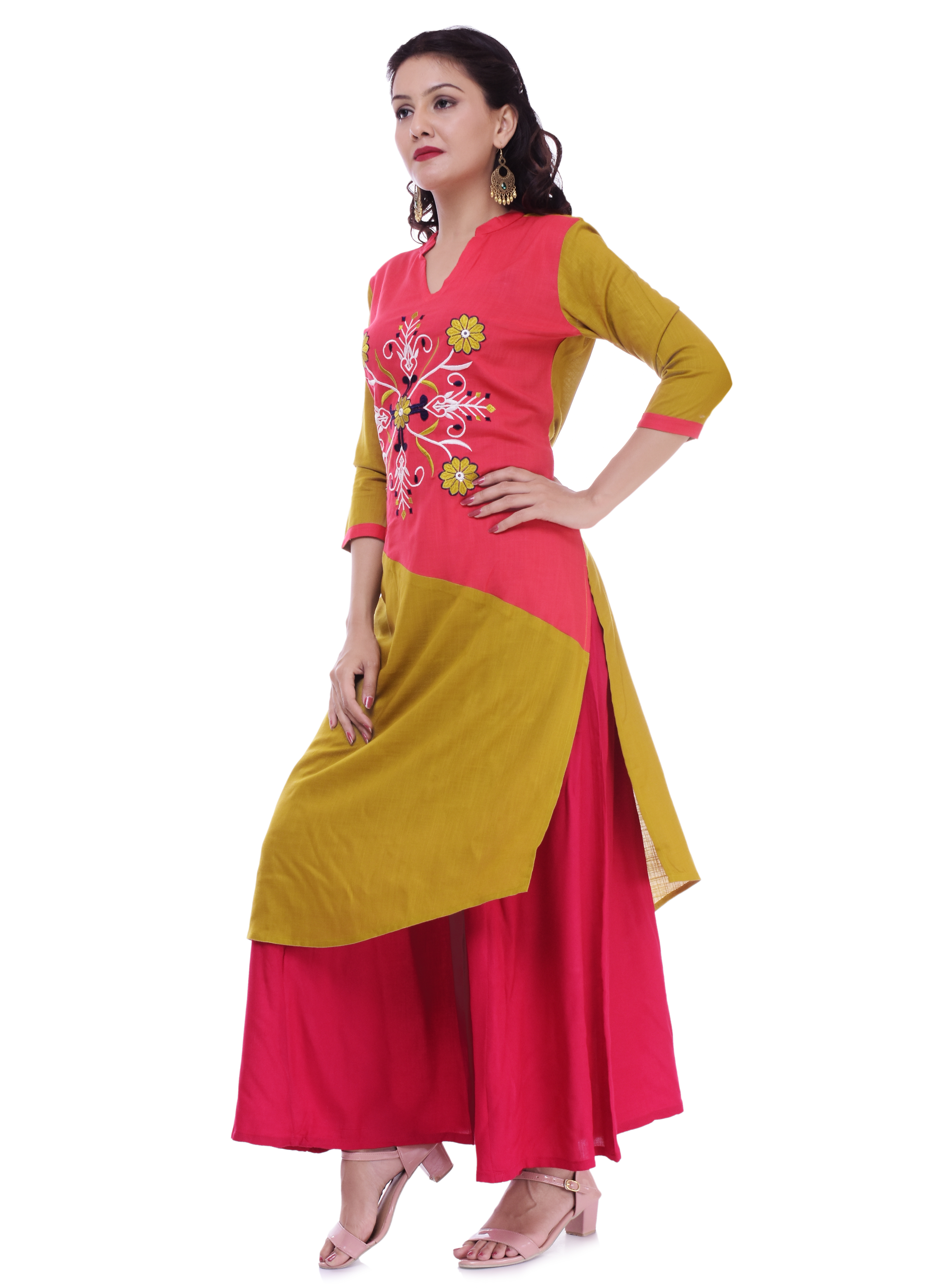Remtex Women Kurta  Pitch mustard