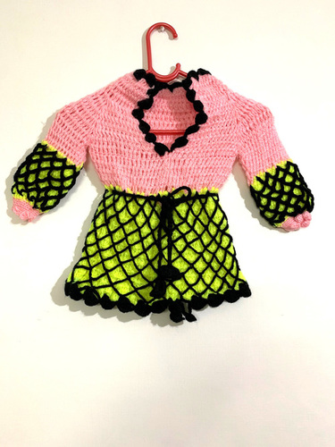 Fluorescent Green And Pink Kids Sweater
