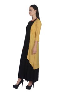 Remtex Women Kurta  Black Cream