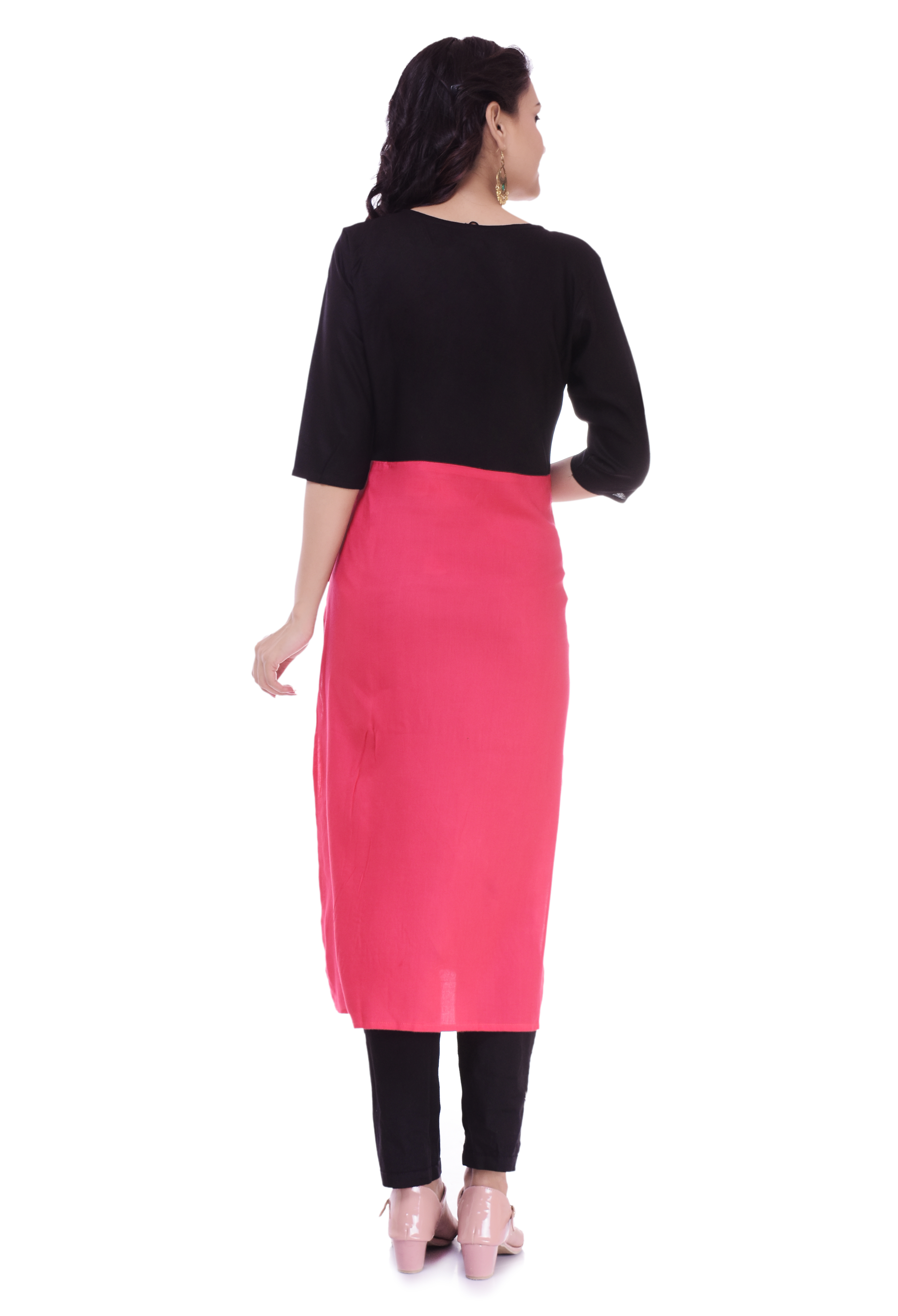 Remtex Women Kurta BLack Pitch