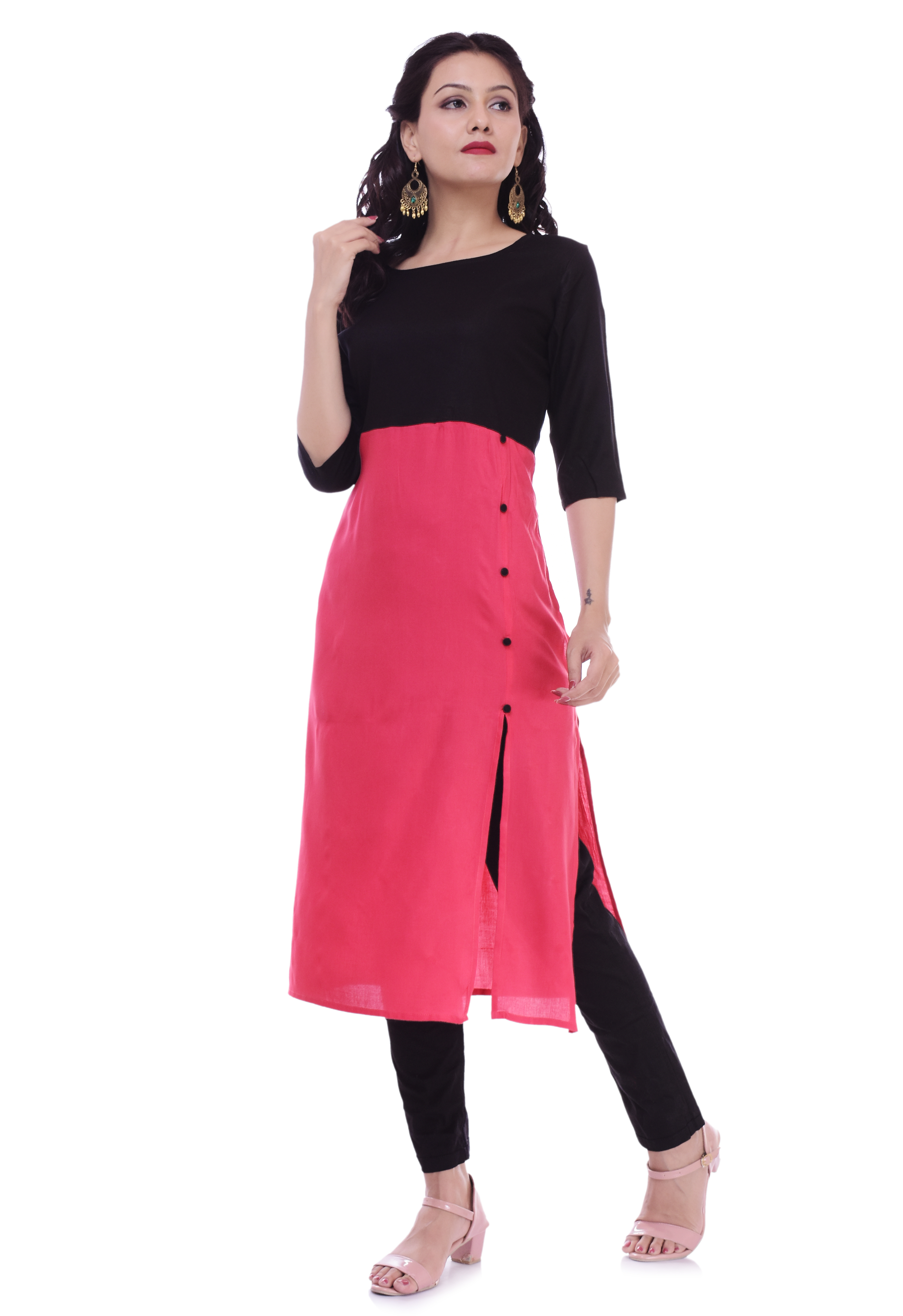 Remtex Women Kurta BLack Pitch