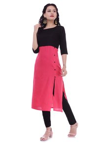 Remtex Women Kurta BLack Pitch