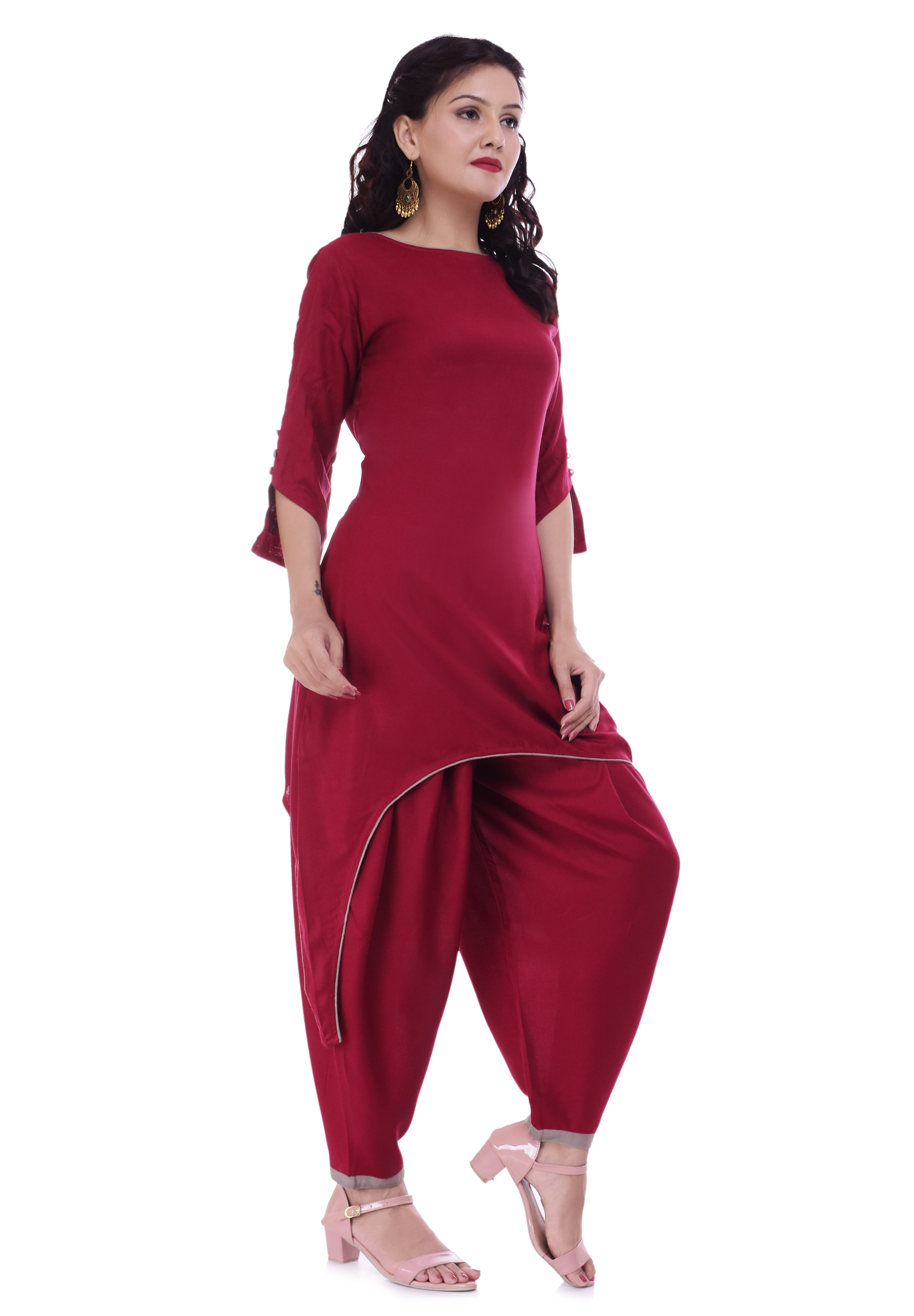 Remtex Women Kurta Maroon