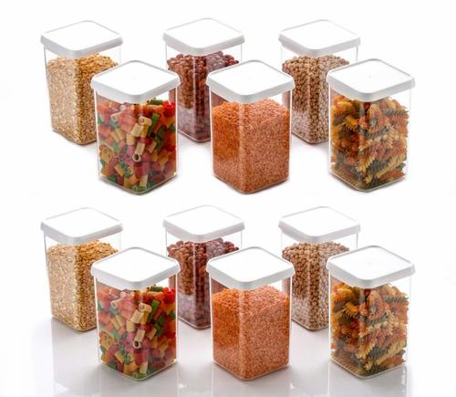 Air Tight Containers Plastic Boxes for Storage Kitchen Container Set, 1100 Ml (PACK OF 12)