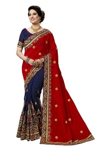 Green Silk Embroidery Work Saree