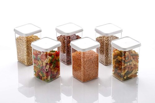 Air Tight Containers Plastic Boxes For Storage Kitchen Container Set, 1100 Ml (Pack Of 6)