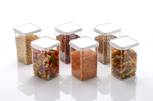 Air Tight Containers Plastic Boxes for Storage Kitchen Container Set, 1100 Ml (PACK OF 6)