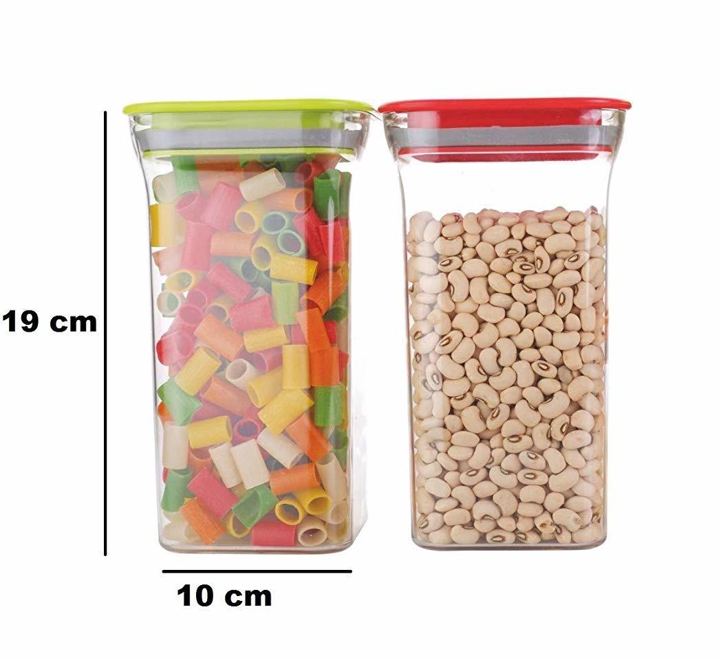 Air Tight Containers Plastic Boxes for Storage Kitchen Container Set, 1100 Ml (PACK OF 6)