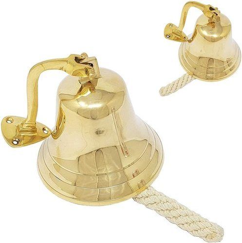 B085ZZ6CVN Brass Nautical Ship Bell Maritime School,Dinner,Reception,Home Decor Wall Hanging Bell 4"