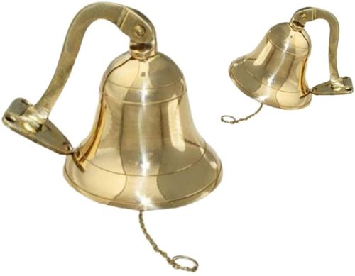 B08614NGT3 Brass Ship Nautical Wall Decor Bell 4 inches