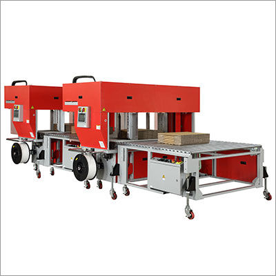 High Speed Corrugated Strapper with Integrated Squaring System Strapping Machine