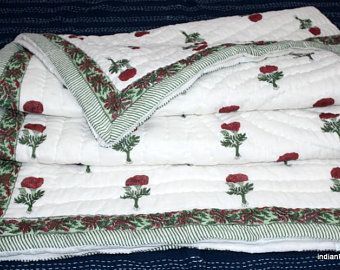 Hand Block Printed Machine Razai Material: 100% Cotton