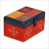 Wooden Handicraft Jewellery Box Small Hand Painted Colorful