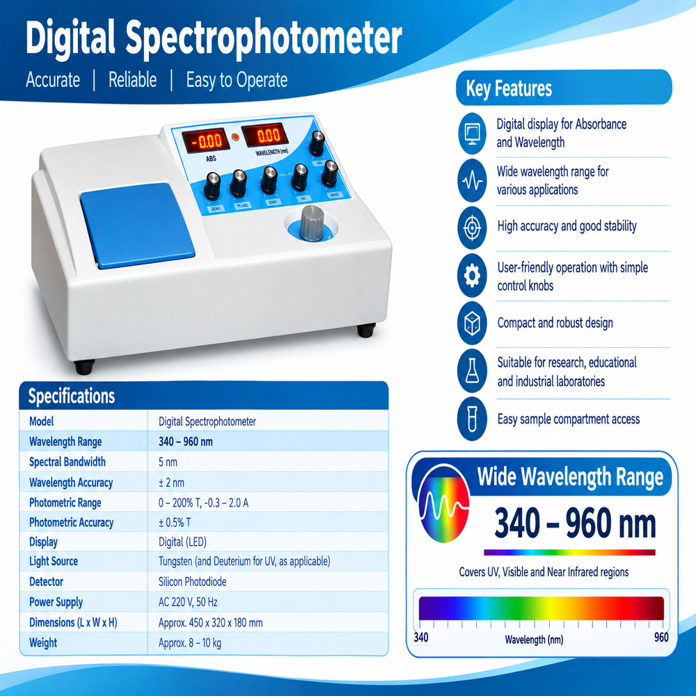 Digital Spectrophotometer - Color: White