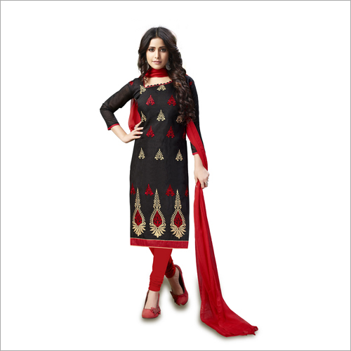Chanderi Embroidered Dress Material