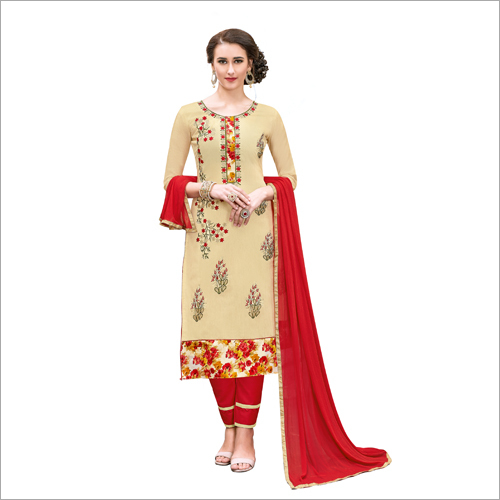 Silk Embroidered Dress Material