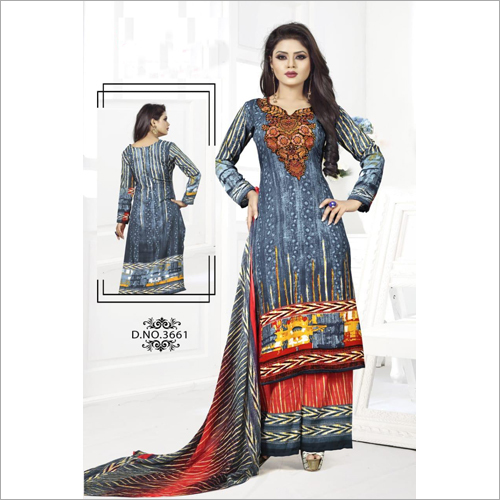 Heavy Crepe Printed Dress Material