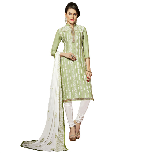 Glace Cotton Embroidered Suit