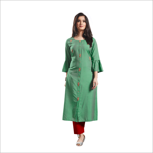 Reyon Cotton Embroidered Kurti