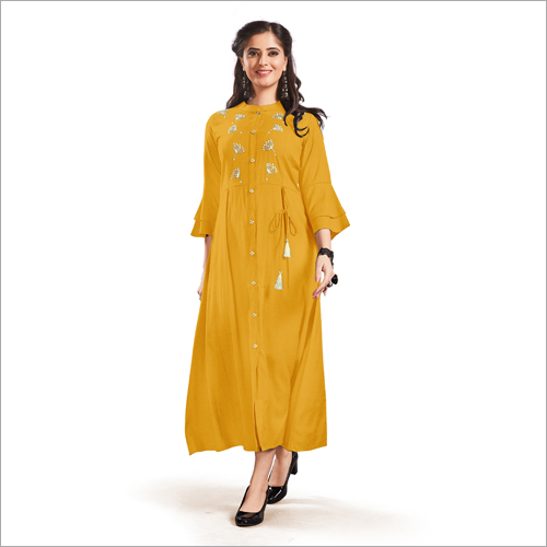 Silk Embroidered Kurti