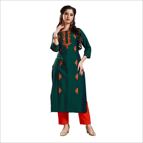 Fancy Reyon Cotton Embroidered Kurti