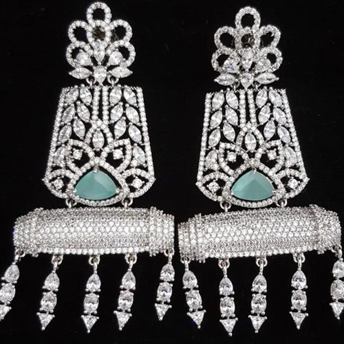 American Diamond Traditional Earrings Set Excellent