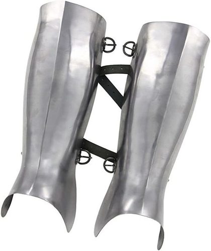 Iron B06Y59Hbml Ancient Greek Hoplite Greaves Protective Medieval 16G Functional Leg Armor Silver