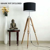 B07QD5HJK3 NAUTICALMART Teak Wood Big Tripod Floor Lamp Stand(62" Inch)