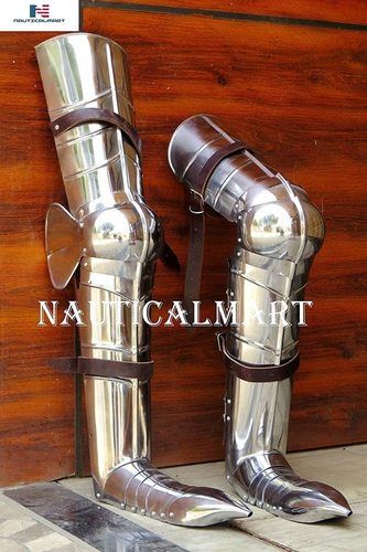 Iron B07Qm6Xh4R Nauticalmart Medieval Leg Guards Combat Leg Armor, Upper Leg- Knees And Greaves Sabaton Shoes Larp - Halloween