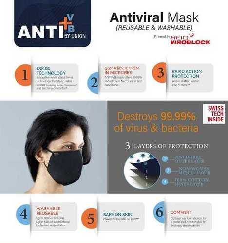 ANTI VIRAL MASK (Reusable & Washable) HEIQ VIRO BLOCK MASK